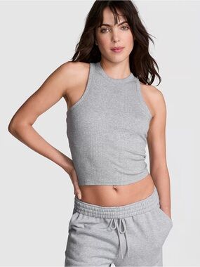Victoria’s Secret PINK Ribbed Racerback Cropped Tank Top